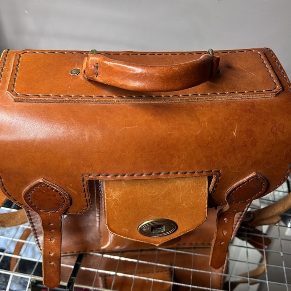 Vintage Ranger Saddle Bag Structured Belting Leather Rectangular Crossbody Bag - Picture 14 of 15